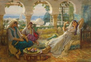 テラスンで 作： Frederick Arthur Bridgman